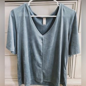 Altar’d State Blue-Gray Velvet Shirt